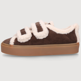 SHEARLING LOW VELCRO - Dark Brown
