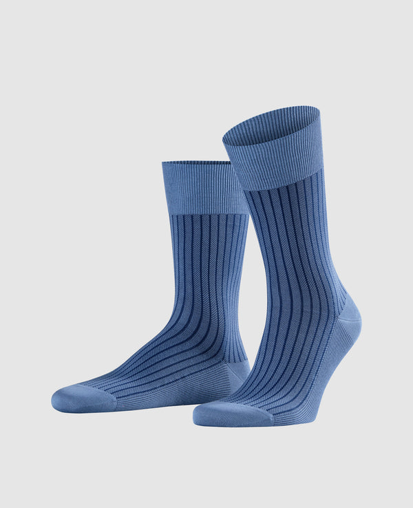 FALKE Oxford Stripe Herren Socken - dusty blue