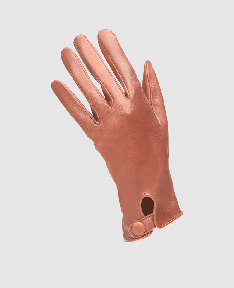 Handschuhe mit Druckknopf - Rotbraun