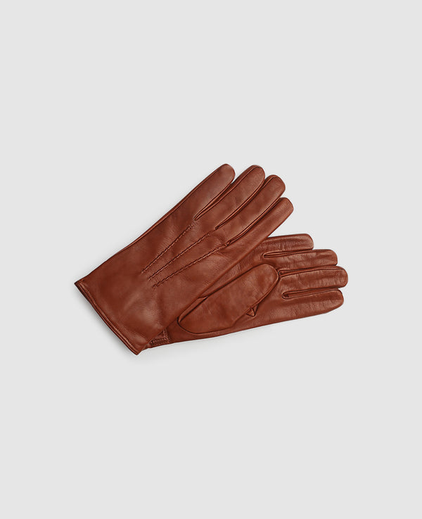Handschuhe mit Ziernaht - Hellbraun